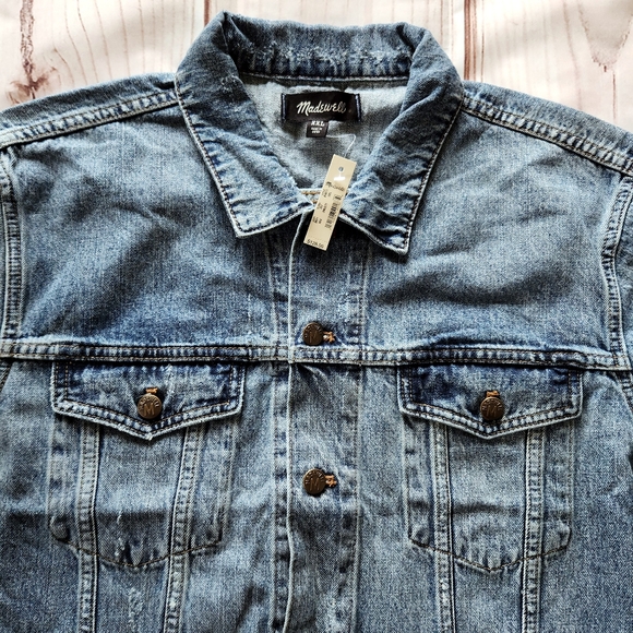 NWT Madewell "Classic Jean Jacket" in Rivoli Wash Blue Denim, Men's Size 2XL XXL - Picture 5 of 11